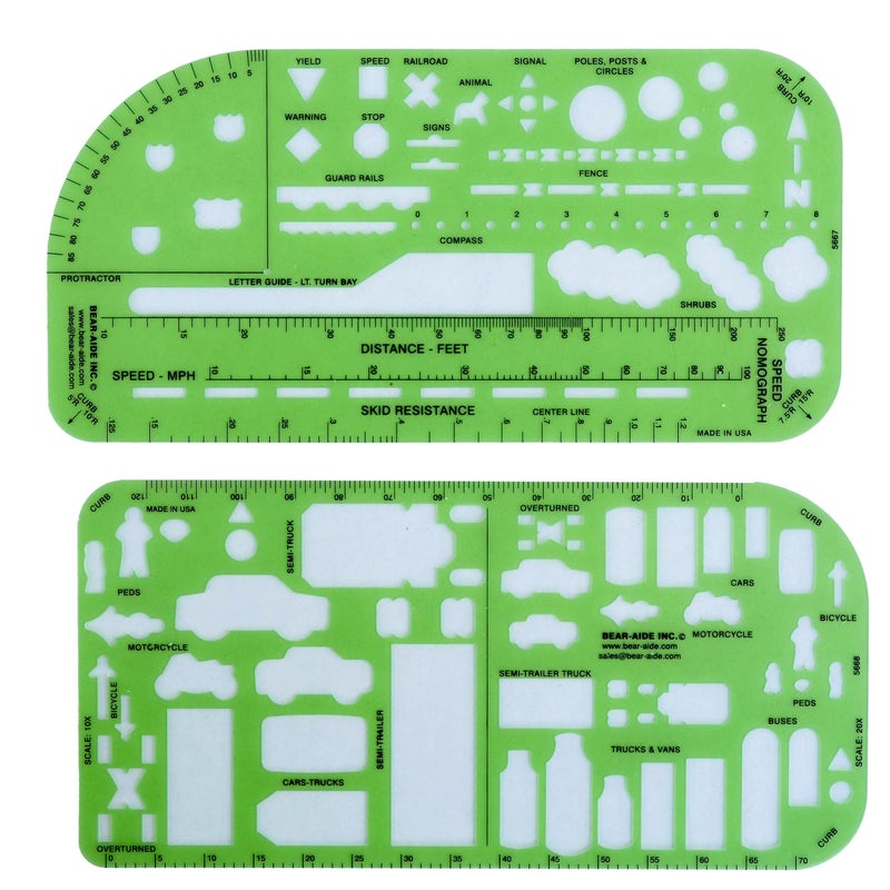 Crime Scene Traffic Drawing Template - for Accident Reconstruction - Image 1